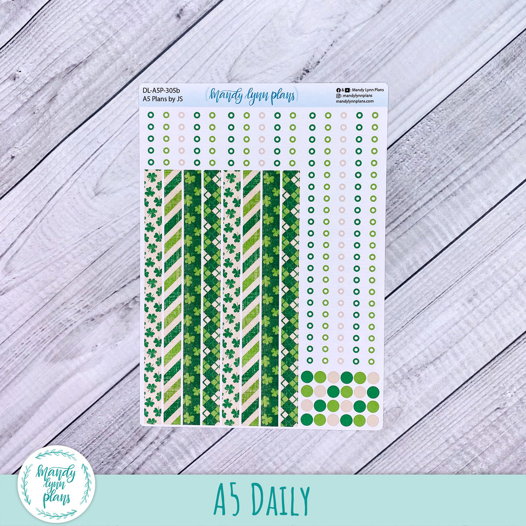 A5 Plans by Just Scribble Daily Kit || Vintage Shamrocks || DL-A5P-305