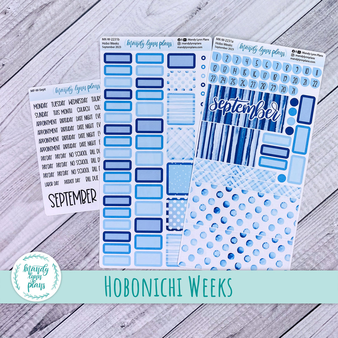 Hobonichi Weeks September 2023 Monthly Kit || Azure Blue || MK-W-2231