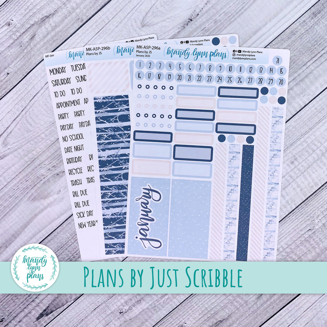 January 2025 Plans by Just Scribble Monthly || Winter Forest || MK-A5P-296