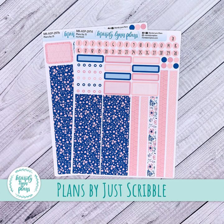 Any Month Plans by Just Scribble Monthly Kit || Dainty Floral || MK-A5P-297