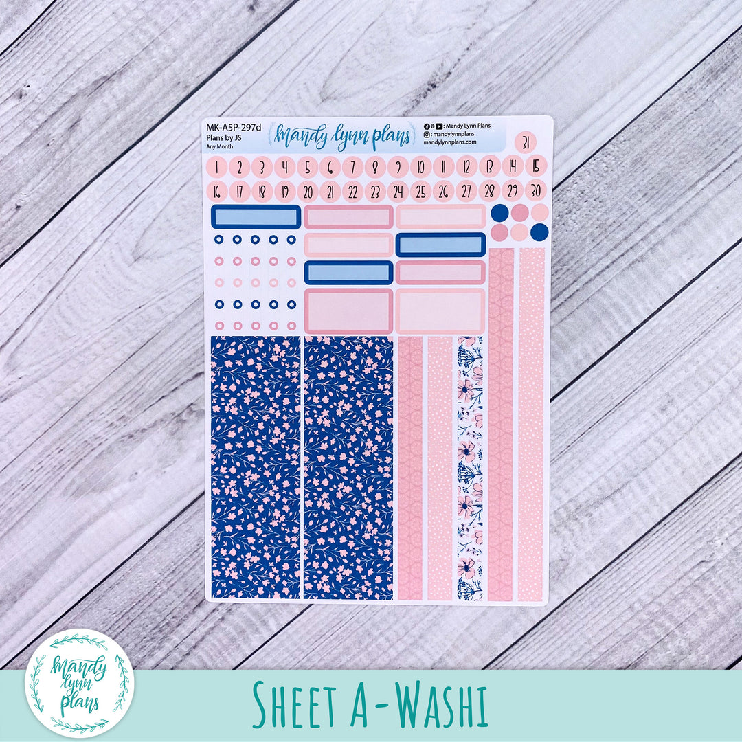 Any Month Plans by Just Scribble Monthly Kit || Dainty Floral || MK-A5P-297