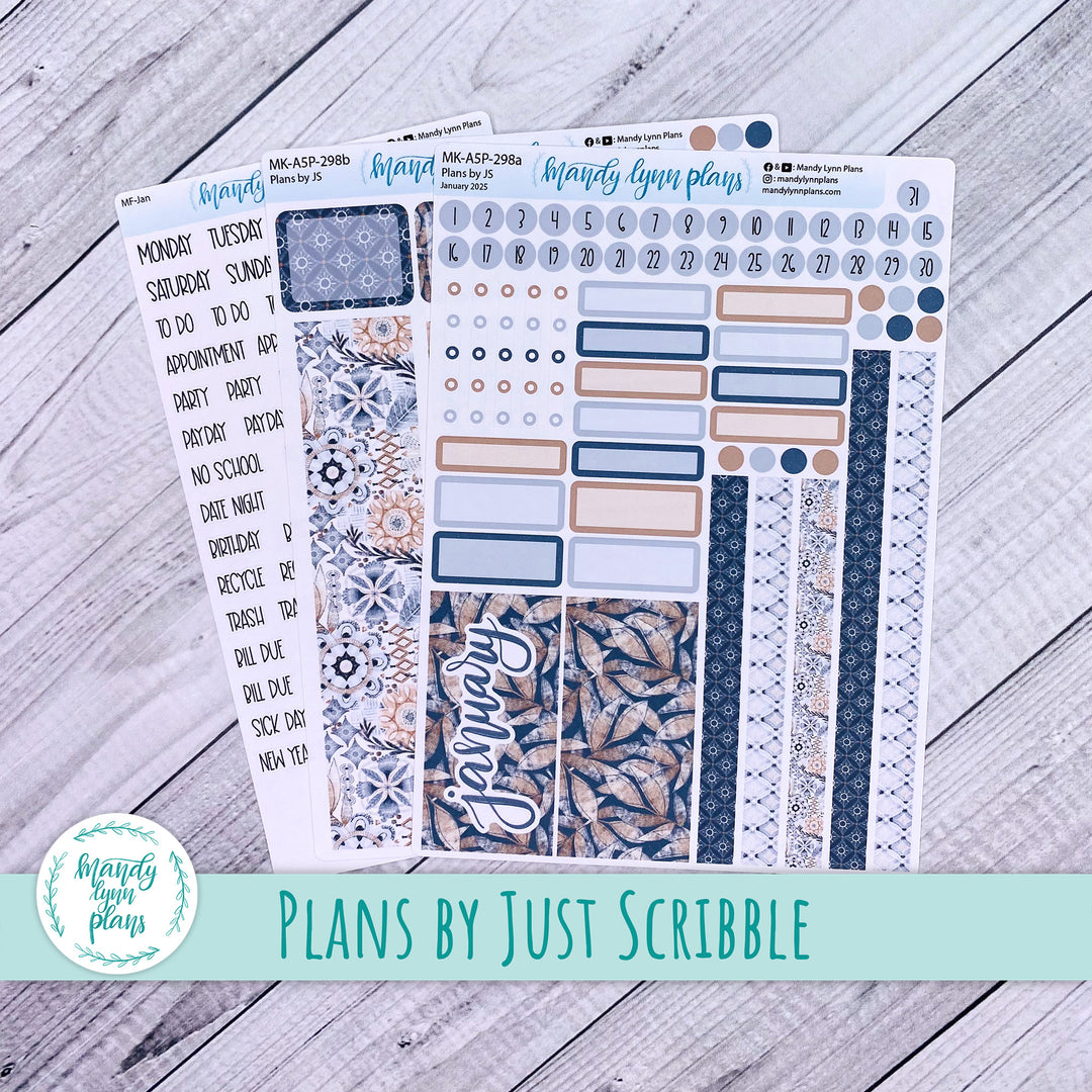 January 2025 Plans by Just Scribble Monthly || Rustic Boho || MK-A5P-298