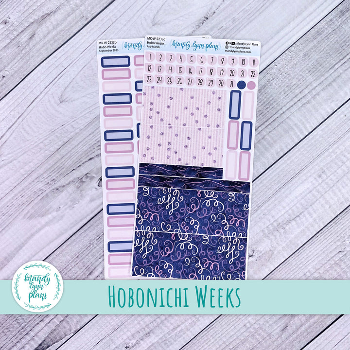 Any Month Hobonichi Weeks Monthly Kit || Purple and Glitter || MK-W-2233