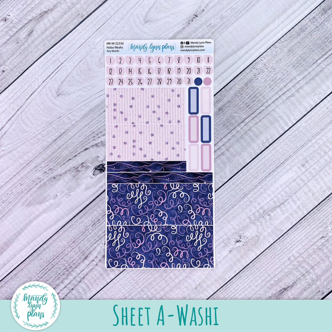 Any Month Hobonichi Weeks Monthly Kit || Purple and Glitter || MK-W-2233