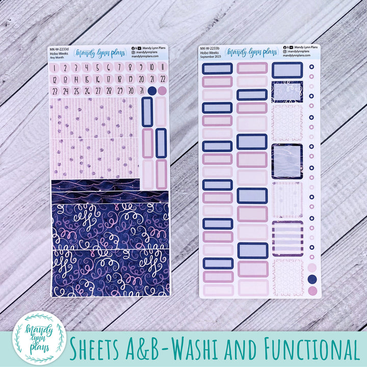 Any Month Hobonichi Weeks Monthly Kit || Purple and Glitter || MK-W-2233