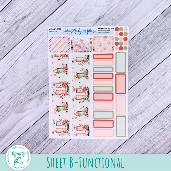 Any Month Plans by Just Scribble Monthly Kit || Red Poppies || MK-A5P-301