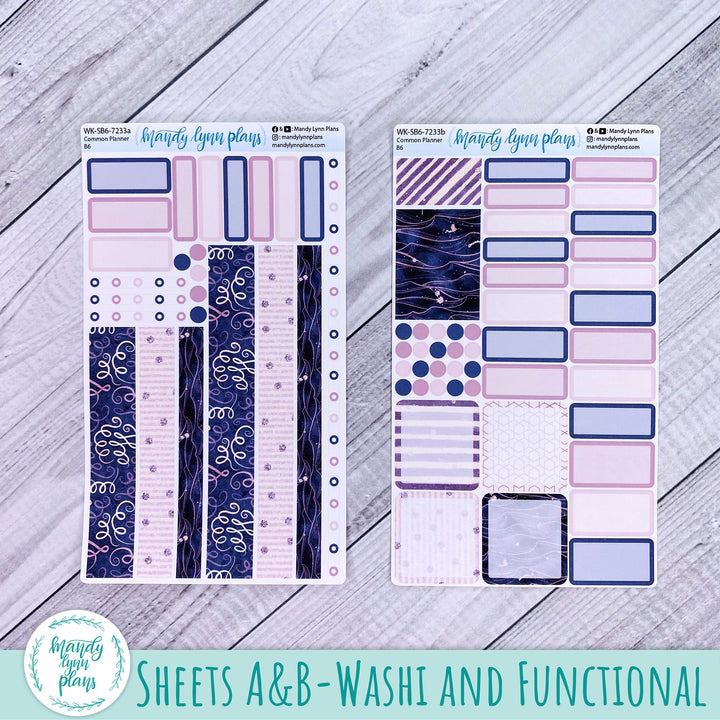 B6 Common Planner Weekly Kit || Purple and Glitter || WK-SB6-7233