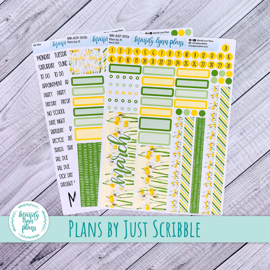 March 2025 Plans by Just Scribble Monthly || Daffodils || MK-A5P-303