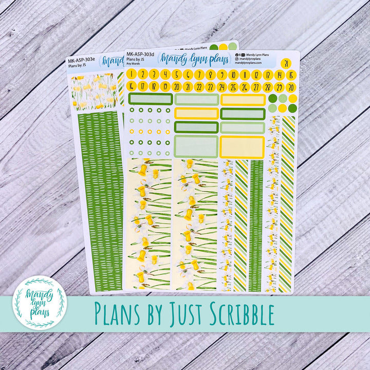 Any Month Plans by Just Scribble Monthly Kit || Daffodils || MK-A5P-303