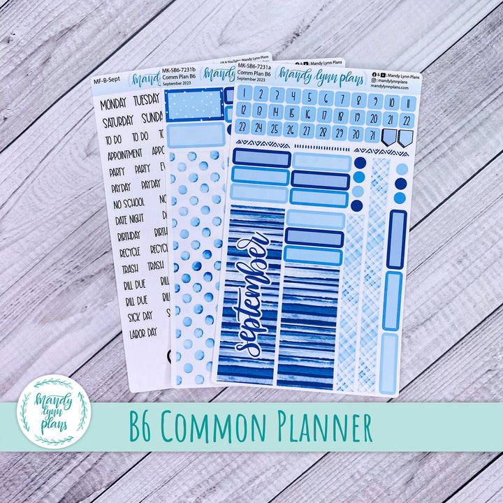 September 2023 B6 Common Planner Monthly Kit || Azure Blue || MK-SB6-7231