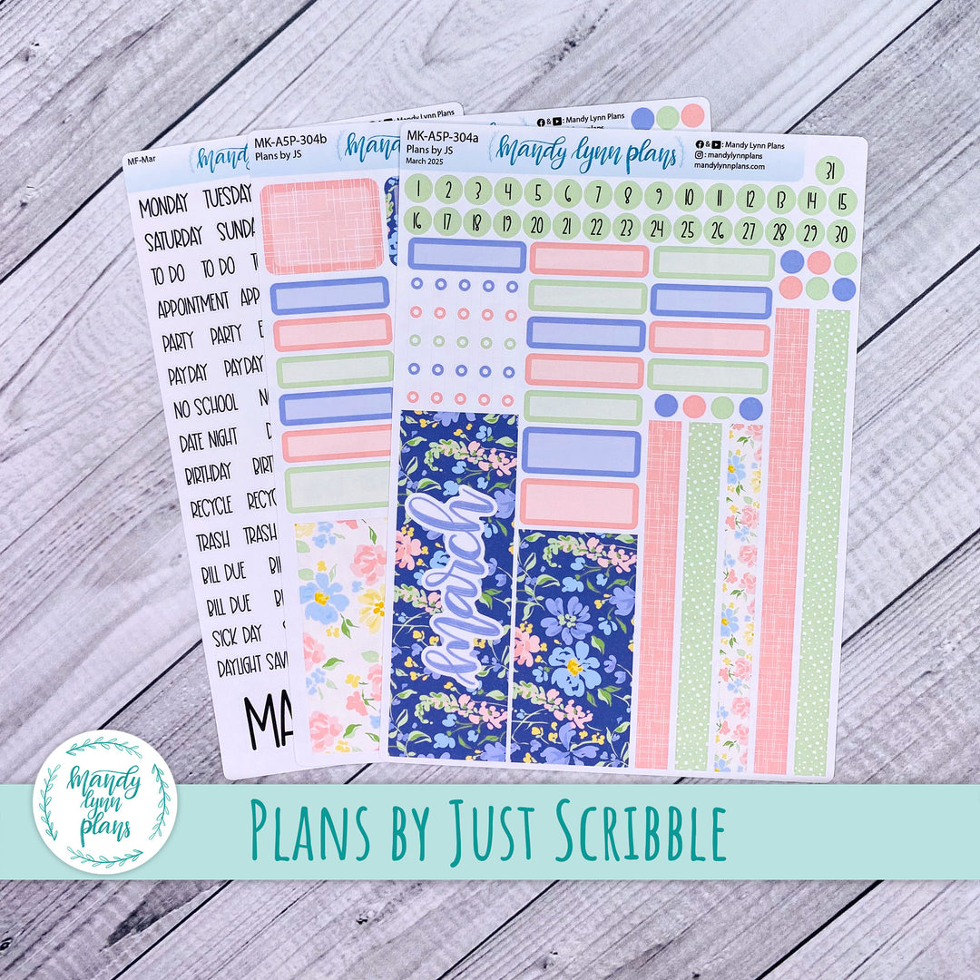 March 2025 Plans by Just Scribble Monthly || Spring Delight || MK-A5P-304