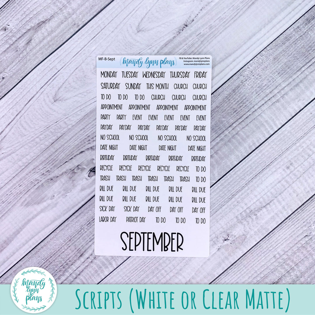 September 2023 B6 Common Planner Monthly Kit || Azure Blue || MK-SB6-7231