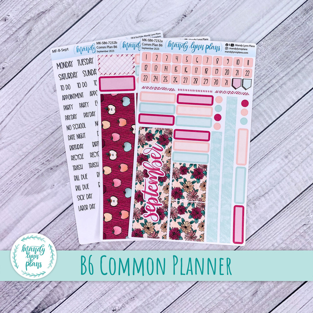 September 2023 B6 Common Planner Monthly Kit || Apples || MK-SB6-7232