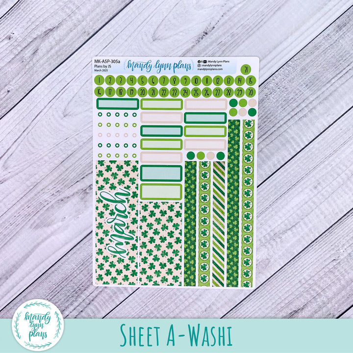 March 2025 Plans by Just Scribble Monthly || Vintage Shamrocks || MK-A5P-305