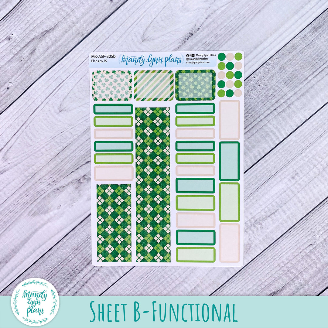 March 2025 Plans by Just Scribble Monthly || Vintage Shamrocks || MK-A5P-305