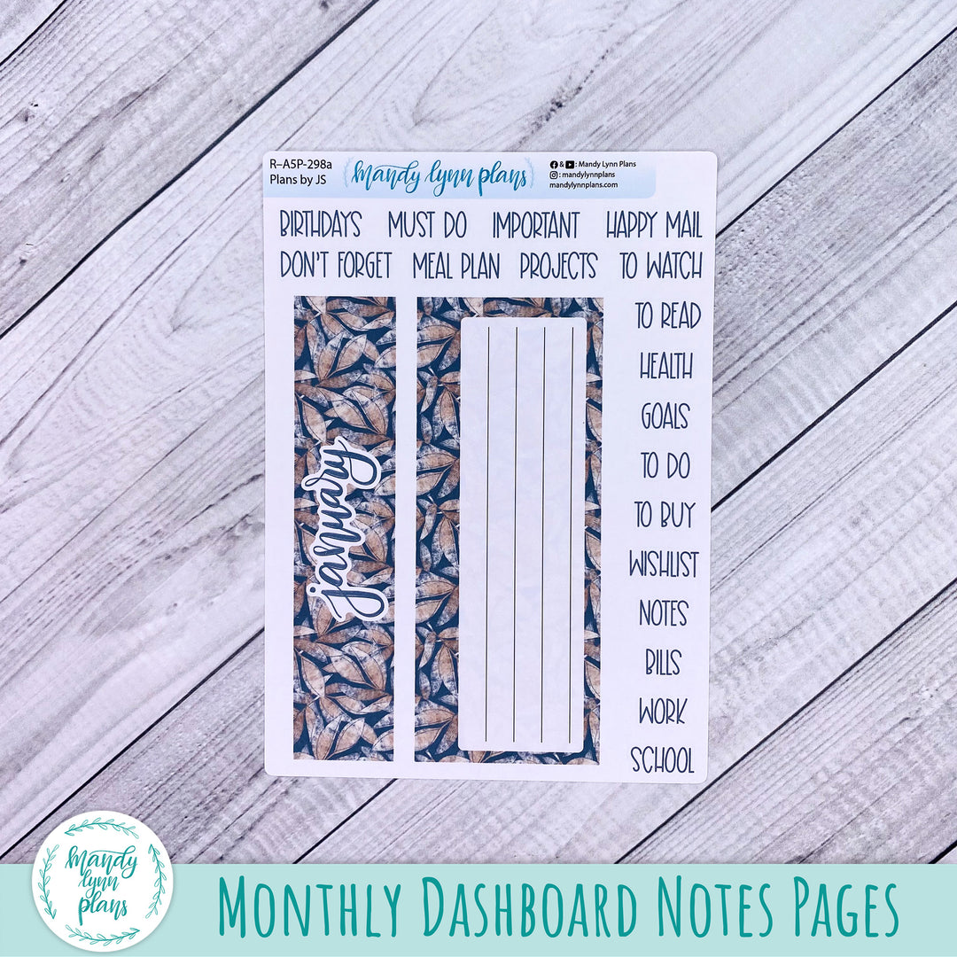 January Plans by Just Scribble Dashboard || Rustic Boho || R-A5P-298