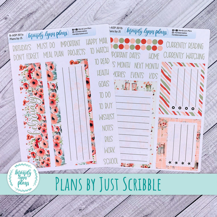 February Plans by Just Scribble Dashboard || Red Poppies || R-A5P-301