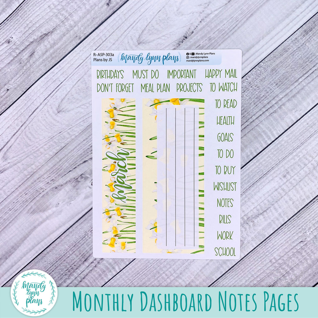 March Plans by Just Scribble Dashboard || Daffodils || R-A5P-303