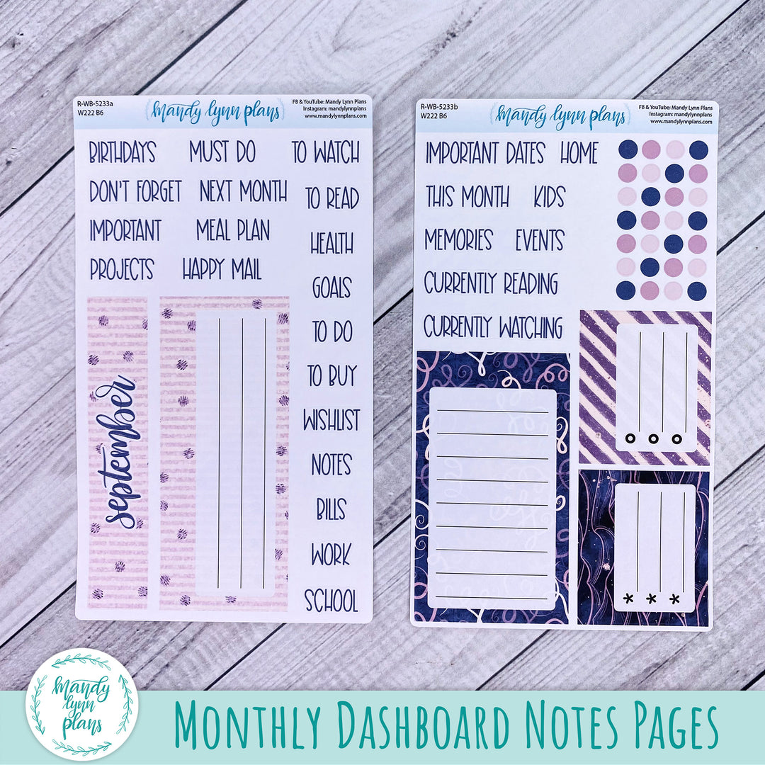 2024  September Wonderland 222 Dashboard || Purple and Glitter || 233