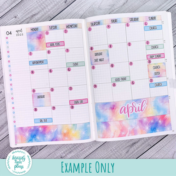 April 2025 Plans by Just Scribble Monthly || Watercolor Wonder || MK-A5P-308