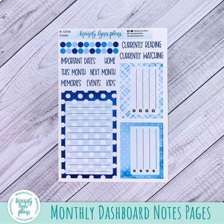 September Hobonichi Cousin Dashboard || Azure Blue || R-1231