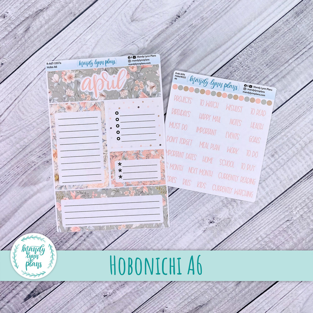 April A6 Hobonichi Dashboard || Garden Symphony || R-A6T-3307