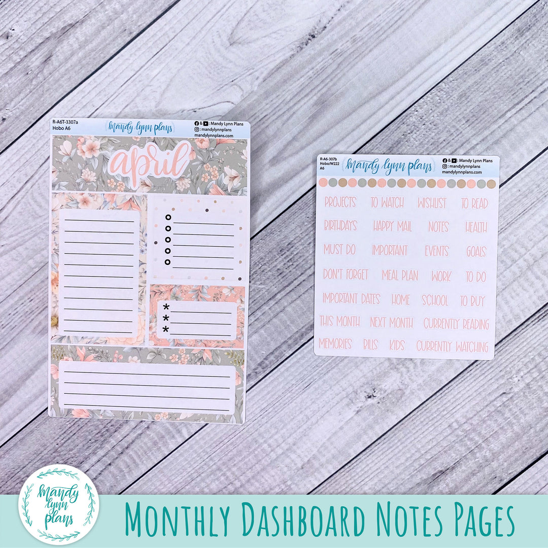 April A6 Hobonichi Dashboard || Garden Symphony || R-A6T-3307