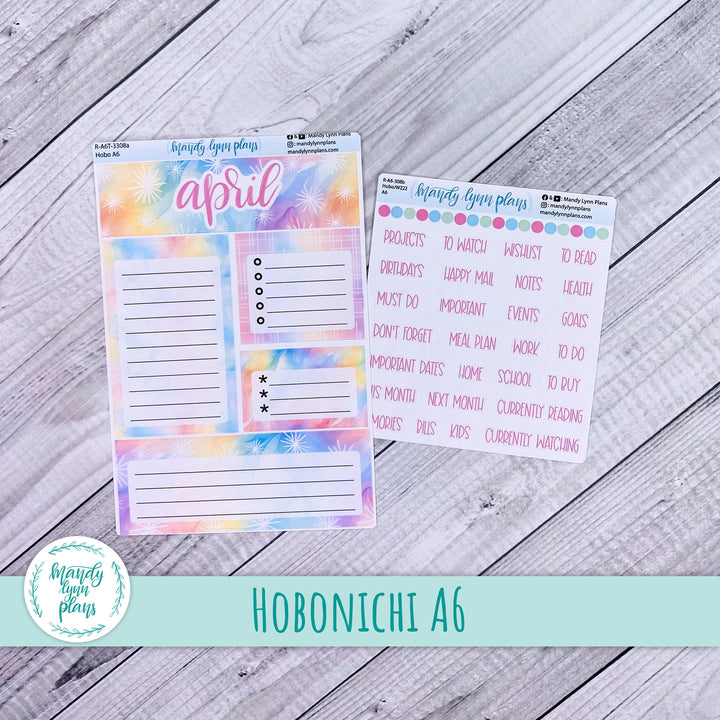 April A6 Hobonichi Dashboard || Watercolor Wonder || R-A6T-3308