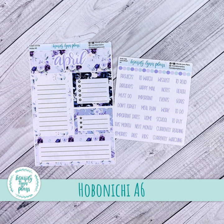 April A6 Hobonichi Dashboard || Elegant Botanicals || R-A6T-3310