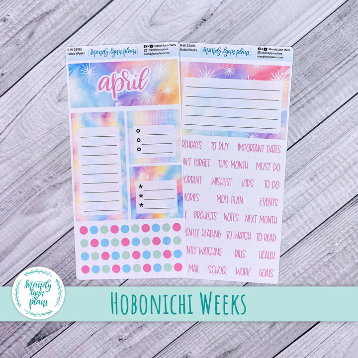 April Hobonichi Weeks Dashboard || Watercolor Wonder || R-W-2308