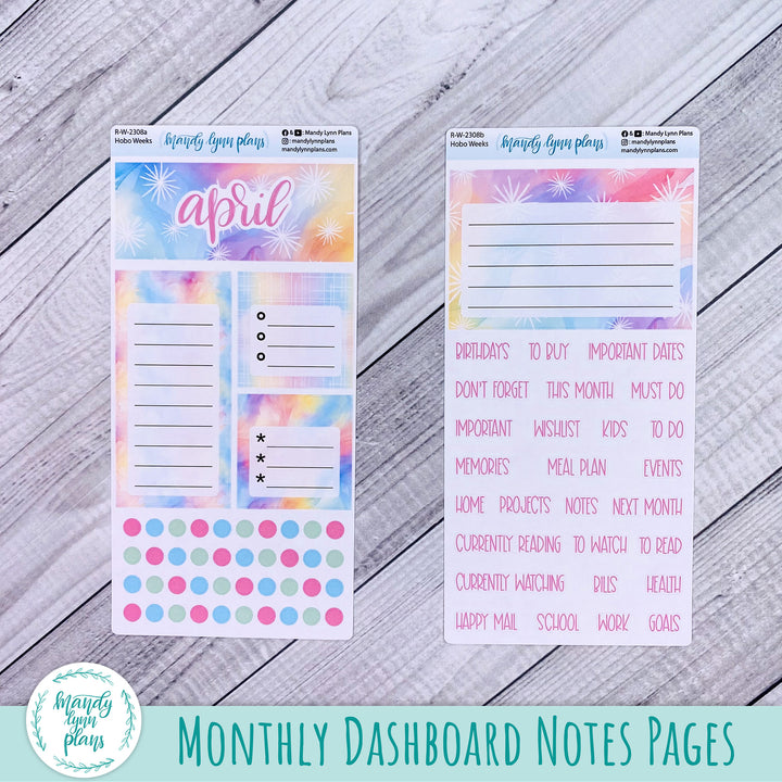 April Hobonichi Weeks Dashboard || Watercolor Wonder || R-W-2308