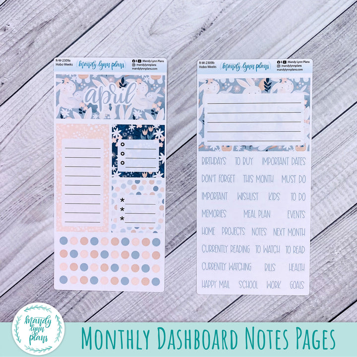 April Hobonichi Weeks Dashboard || Bunny Bliss || R-W-2309