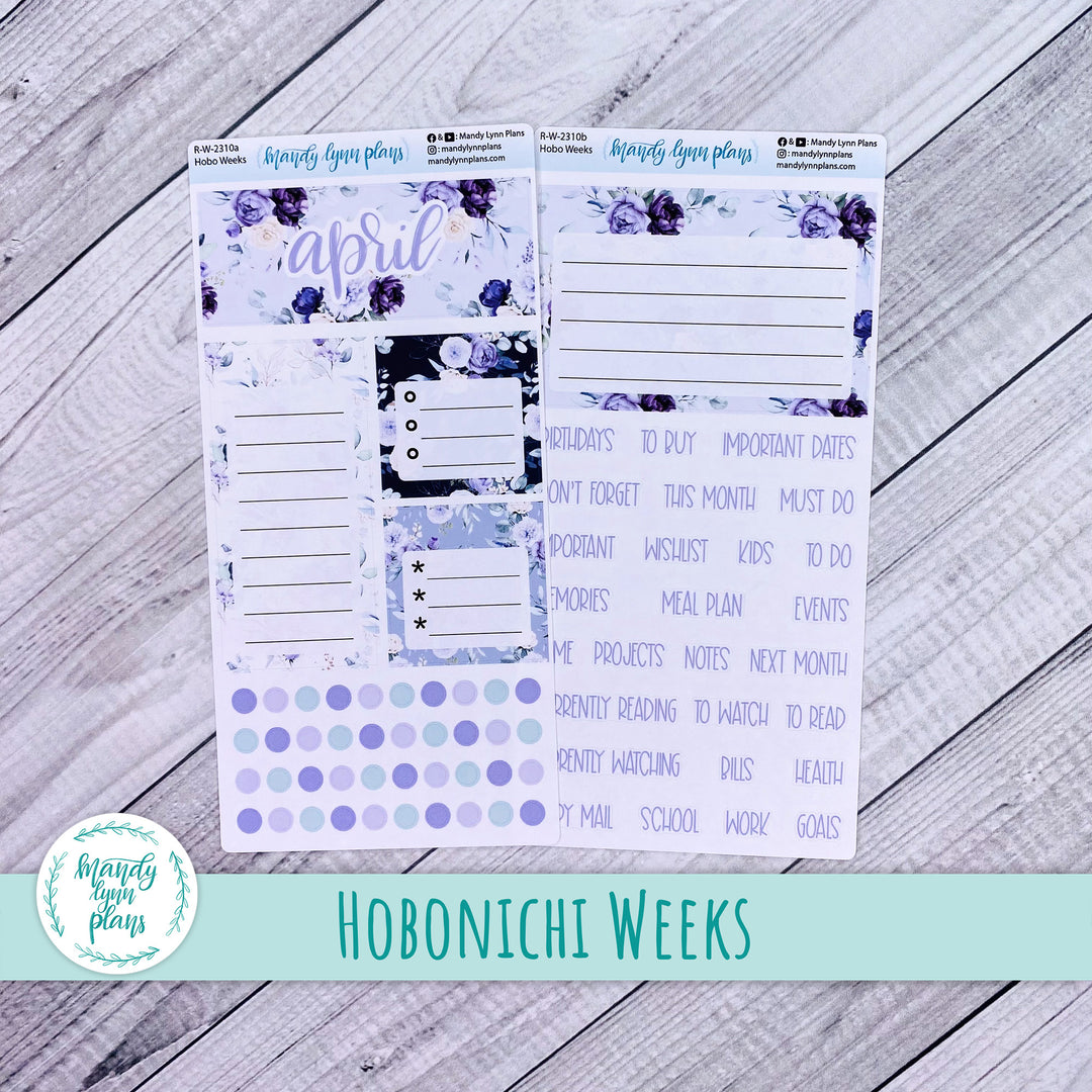 April Hobonichi Weeks Dashboard || Elegant Botanicals || R-W-2310