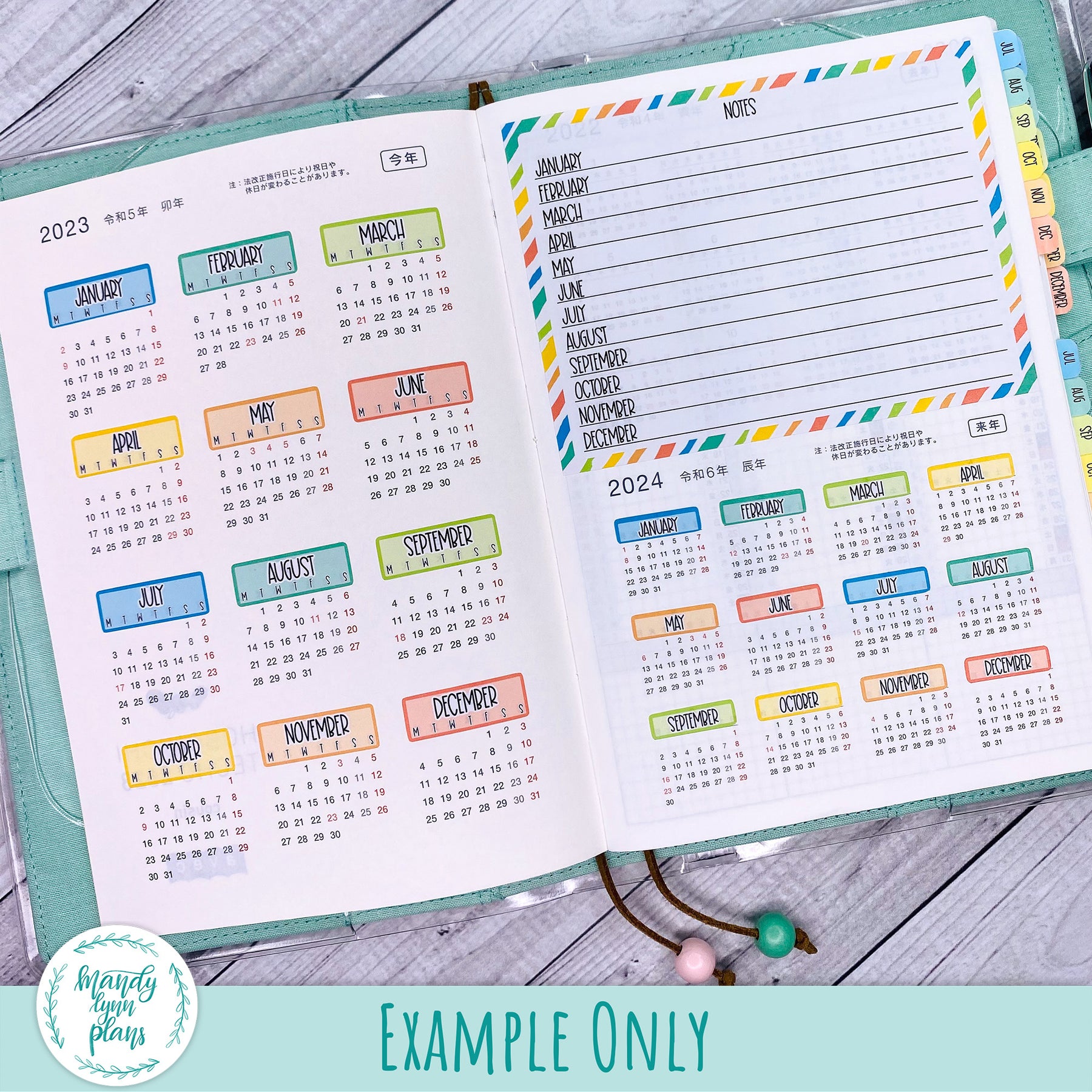 Line Notes Calendar A5 Lined Notes Sticker – Mandy Lynn Plans