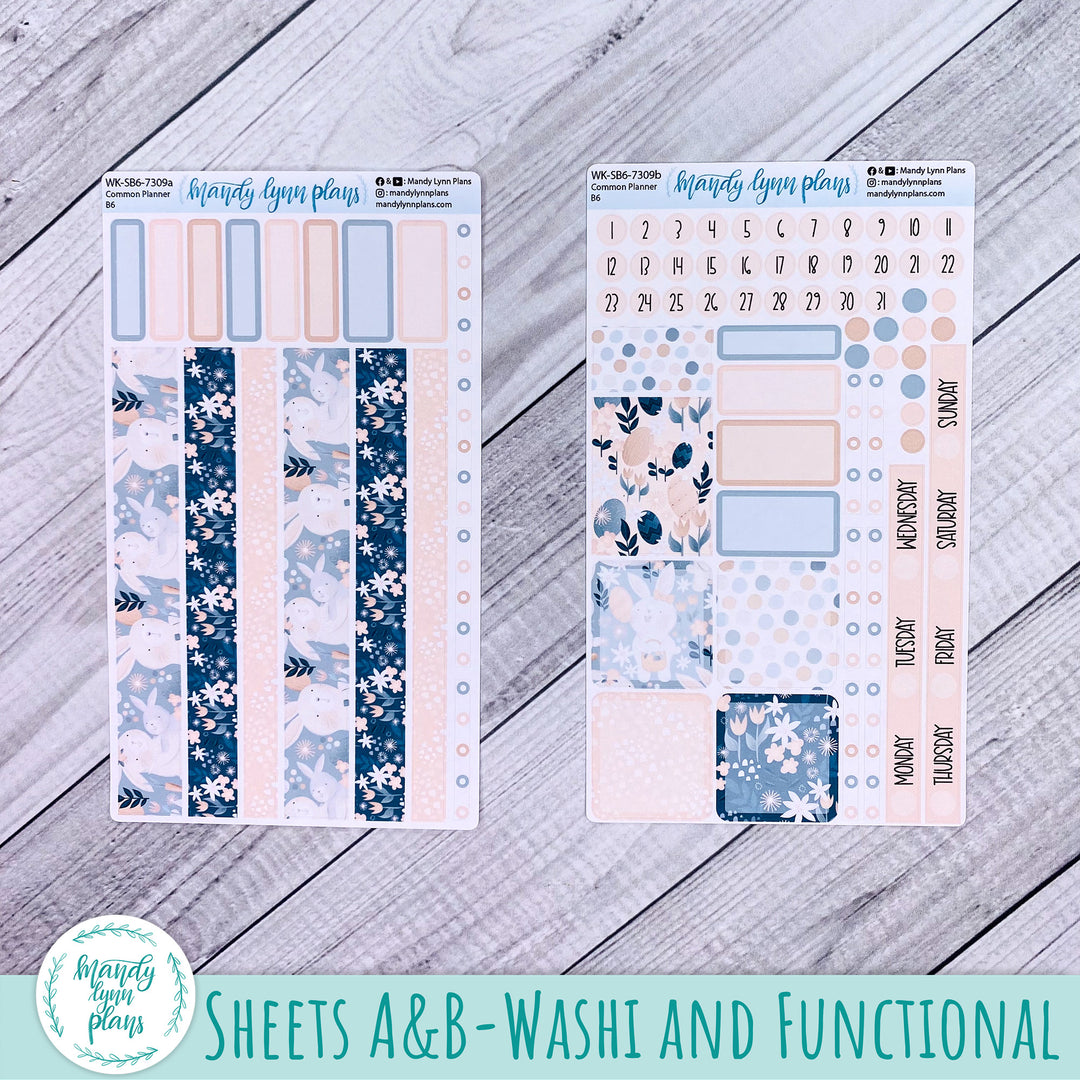 A5, B6, N1 & N2 Common Planner Weekly Kit || Bunny Bliss || 309