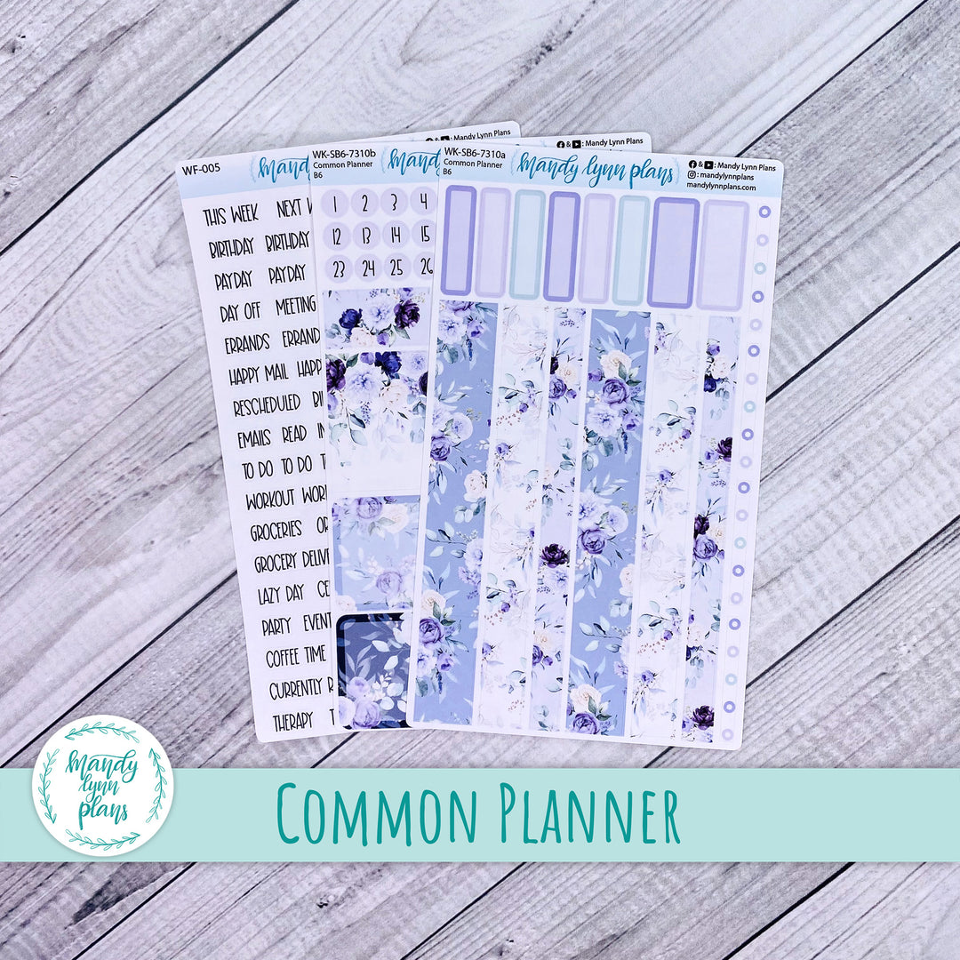 A5, B6, N1 & N2 Common Planner Weekly Kit || Elegant Botanicals || 310