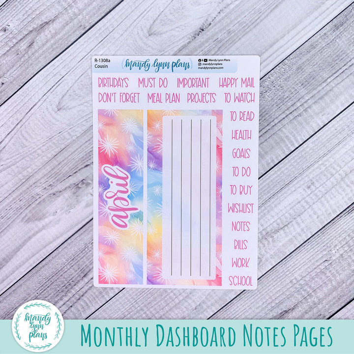 April Hobonichi Cousin Dashboard || Watercolor Wonder || R-1308