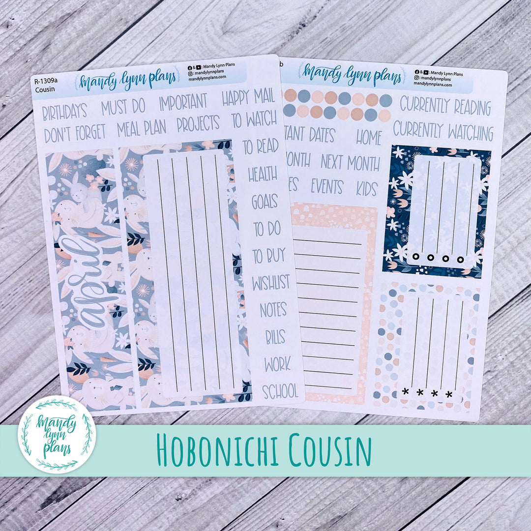 April Hobonichi Cousin Dashboard || Bunny Bliss || R-1309