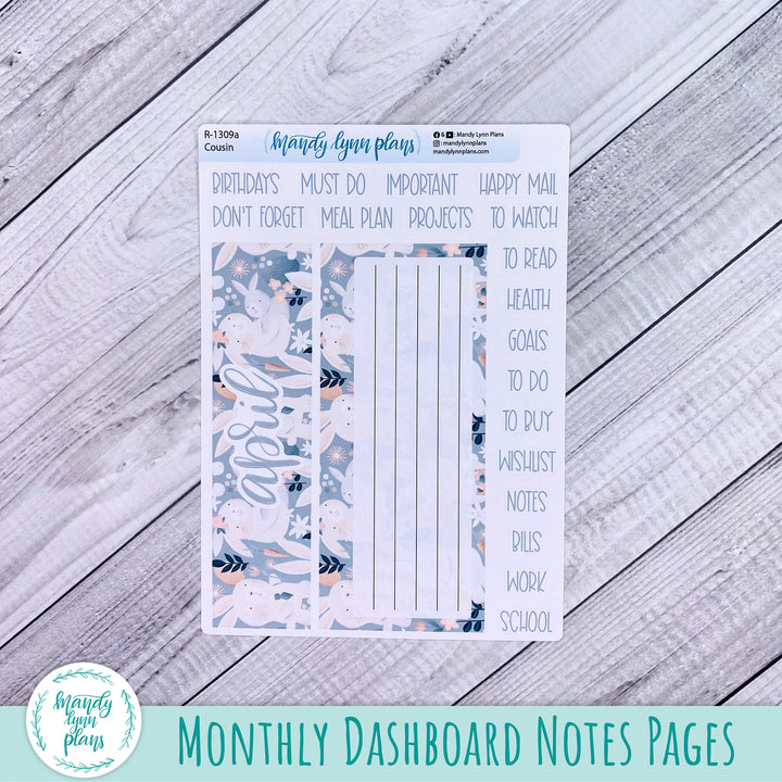 April Hobonichi Cousin Dashboard || Bunny Bliss || R-1309