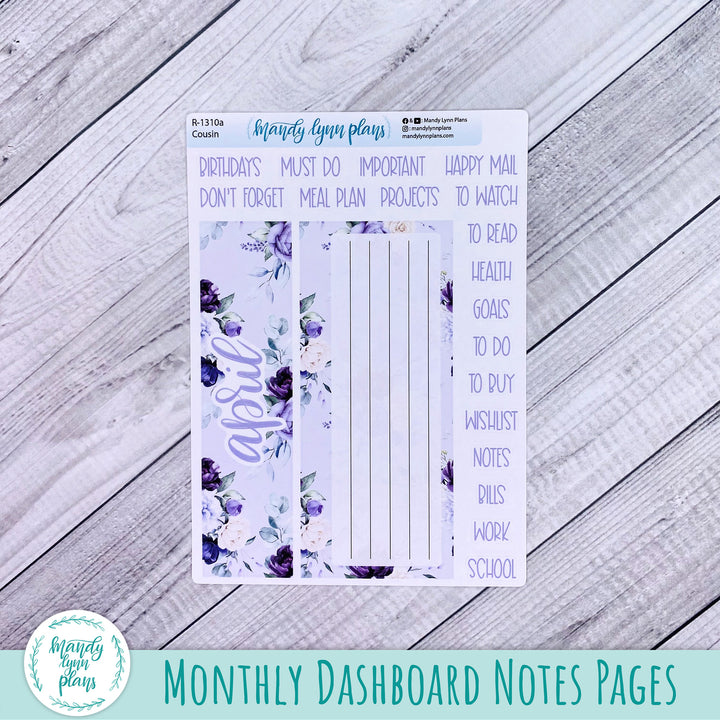 April Hobonichi Cousin Dashboard || Elegant Botanicals || R-1310