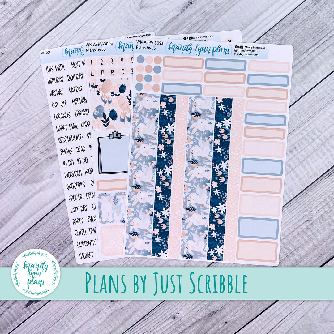 A5 Plans by Just Scribble Weekly Kit || Bunny Bliss || 309