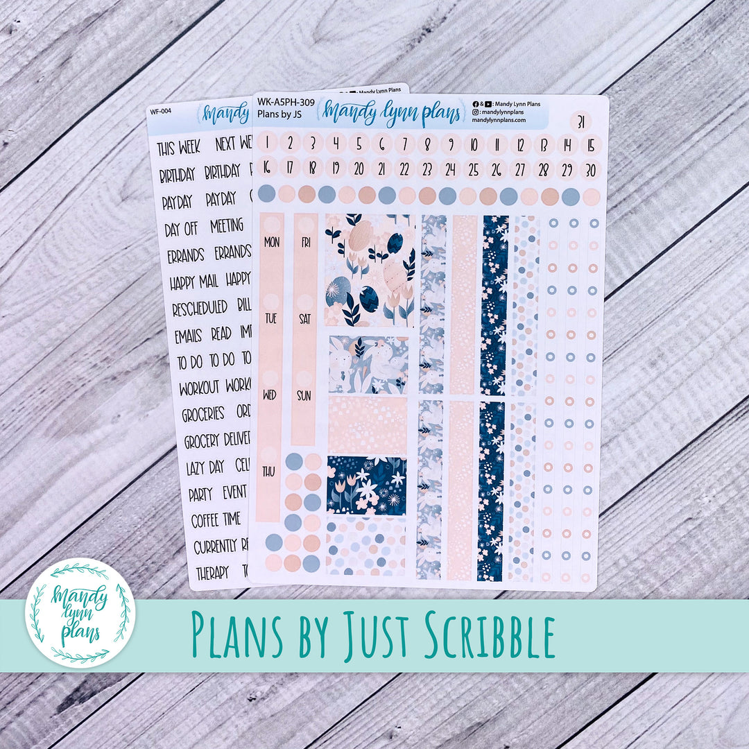 A5 Plans by Just Scribble Weekly Kit || Bunny Bliss || 309