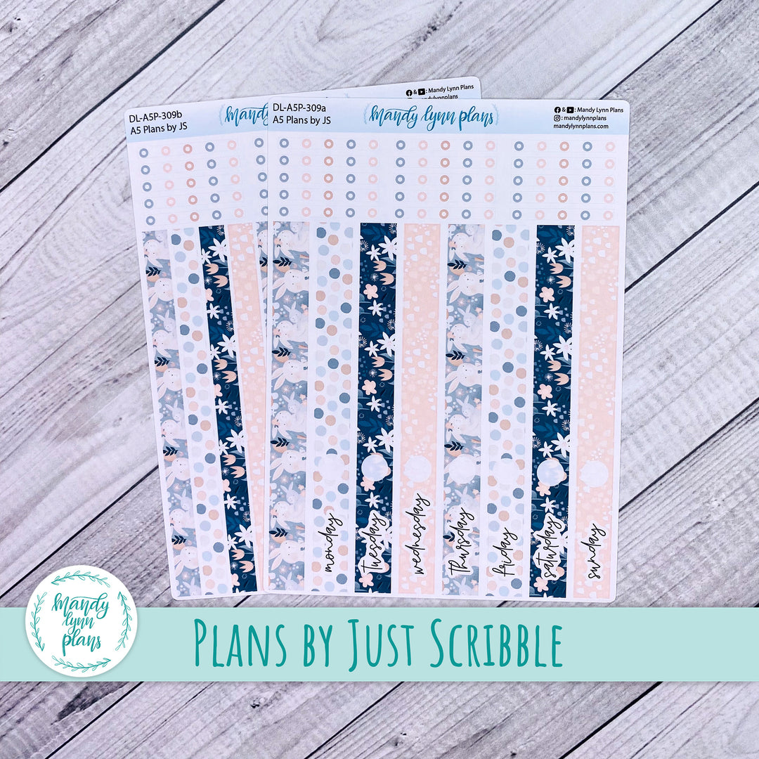 A5 Plans by Just Scribble Daily Kit || Bunny Bliss || DL-A5P-309