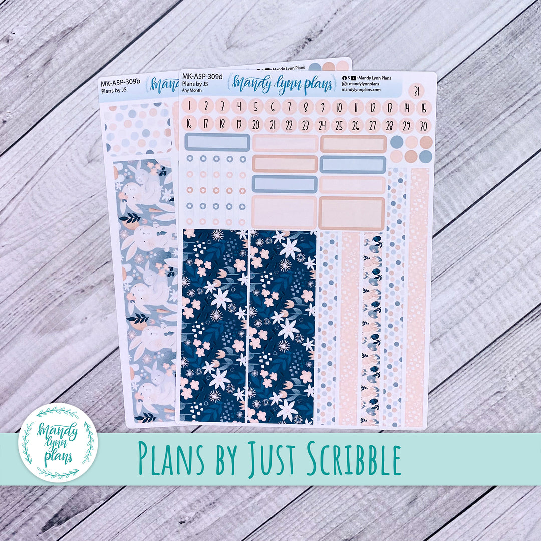 Any Month Plans by Just Scribble Monthly Kit || Bunny Bliss || MK-A5P-309