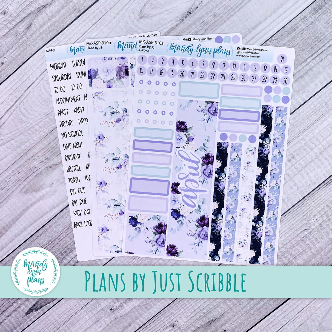 April 2025 Plans by Just Scribble Monthly || Elegant Botanicals || MK-A5P-310