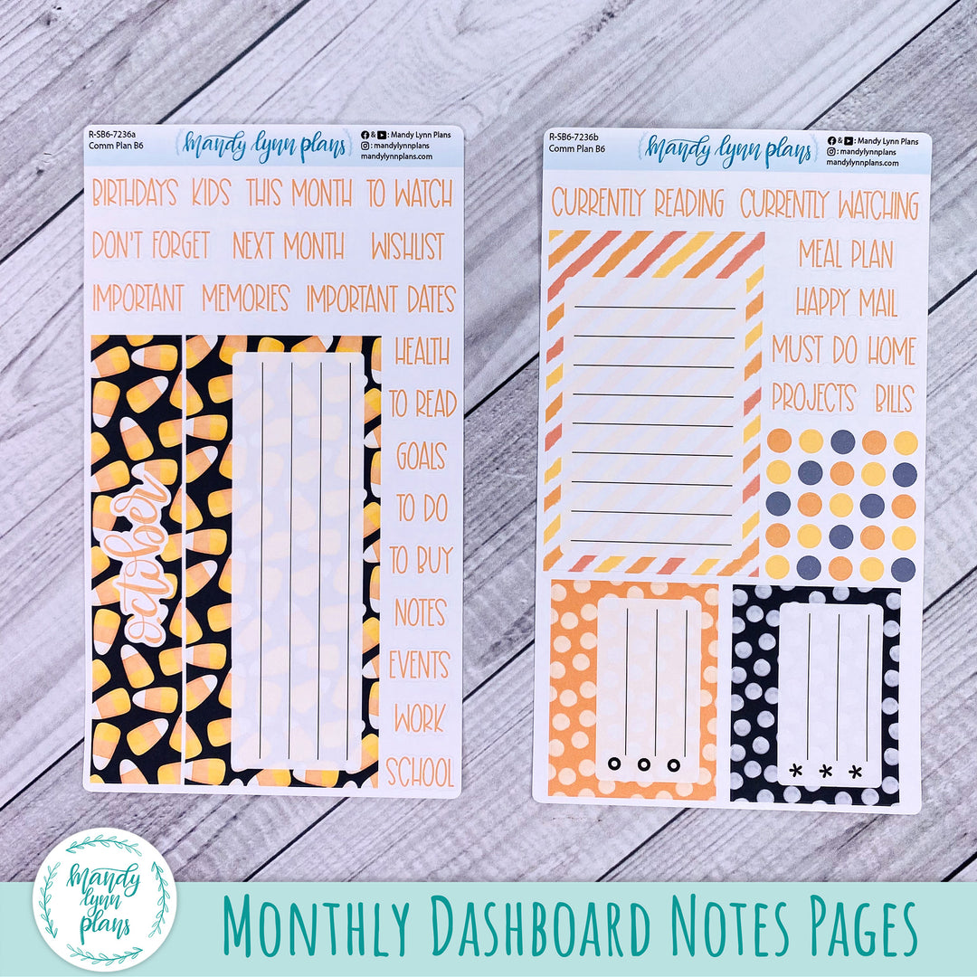 October B6 Common Planner Dashboard || Candy Corn || R-SB6-7236