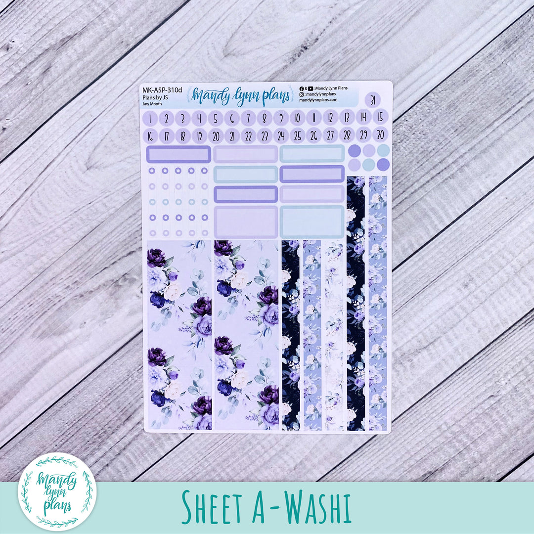 Any Month Plans by Just Scribble Monthly Kit || Elegant Botanicals || MK-A5P-310