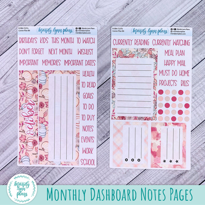 October B6 Common Planner Dashboard || Fall Blush || R-SB6-7237