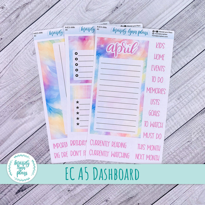 April EC A5 Dashboard Kit || Watercolor Wonder || R-EC5-308