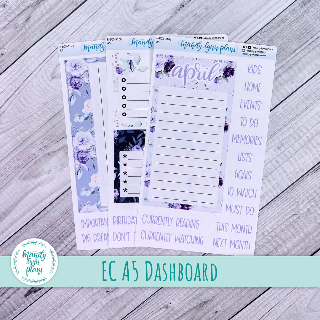 April EC A5 Dashboard Kit || Elegant Botanicals || R-EC5-310